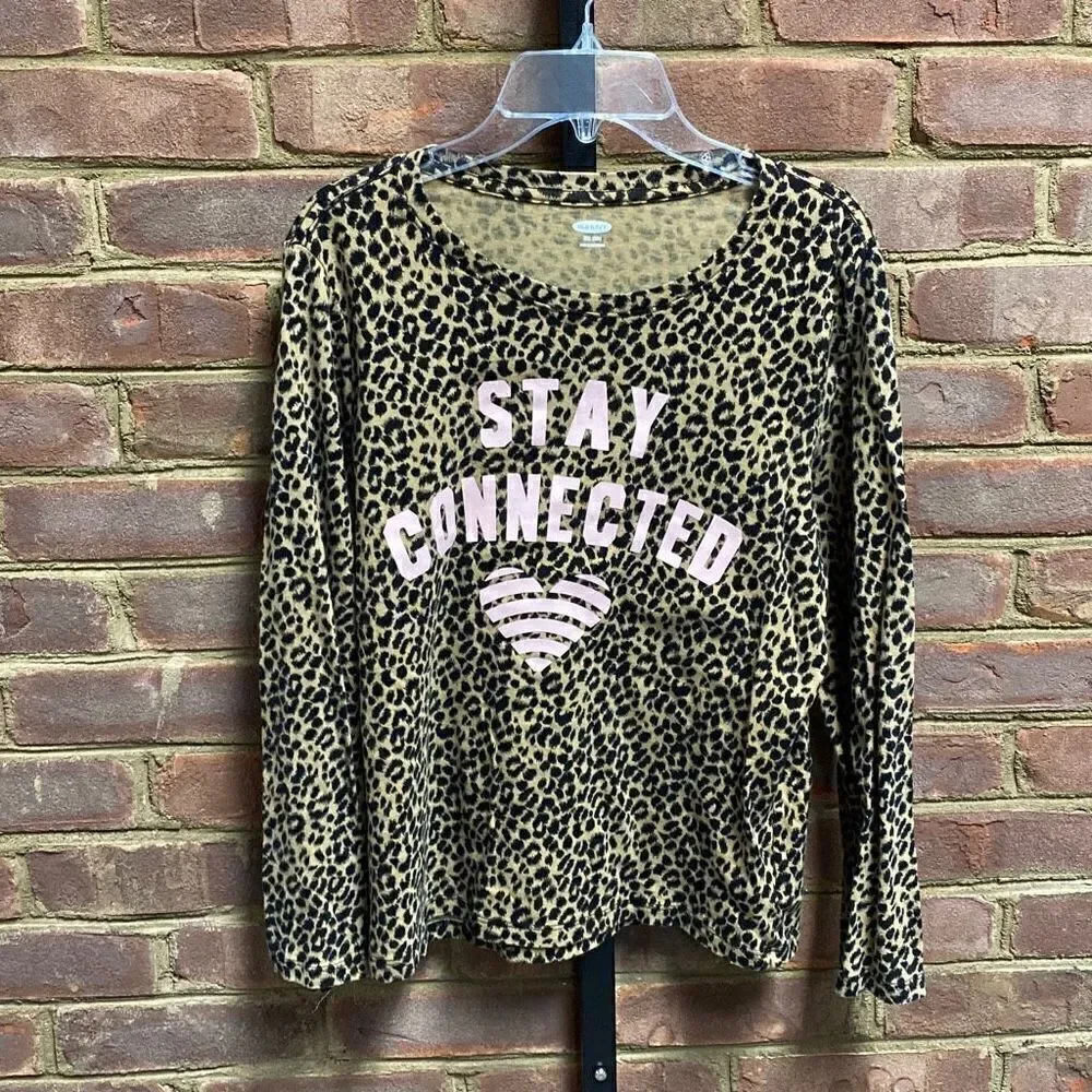 Old Navy Leopard Long Sleeve Top Size XXL (18)